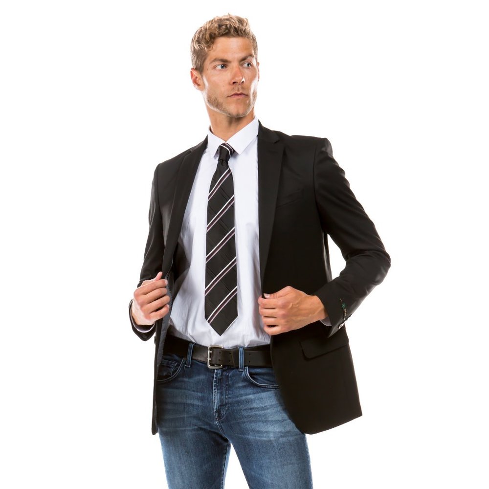 Tailored Fit Suit Separates Coat, Black (Tailored to Move and Flex)